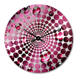 Red Rose With Raindrops On Black VIII - Floral Metal Wall Clock