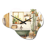 Natural Bathroom Decor XI - Asymmetric Metal Wall Clock