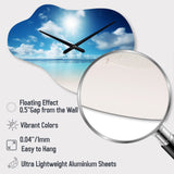 Sand and Blue Caribbean Sea II - Asymmetric Metal Wall Clock
