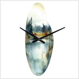 Summer Lake Landscape Illustration II - Asymmetric Metal Wall Clock