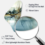 Summer Lake Landscape Illustration V - Asymmetric Metal Wall Clock