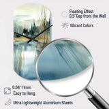 Summer Lake Landscape Illustration V - Asymmetric Metal Wall Clock
