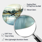 Summer Lake Landscape Illustration V - Asymmetric Metal Wall Clock