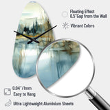 Summer Lake Landscape Illustration V - Asymmetric Metal Wall Clock