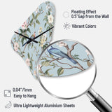 Chinoiserie With Birds and Peonies XIV - Asymmetric Metal Wall Clock