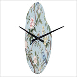 Chinoiserie With Birds and Peonies XIV - Asymmetric Metal Wall Clock