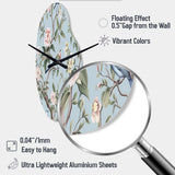 Chinoiserie With Birds and Peonies XIV - Asymmetric Metal Wall Clock