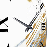 Dark Blue and Gold Abstract V - Abstract Metal Wall Clock