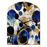 Abstract Pattern With Blue & Golden Textures XVIII - Asymmetric Metal Wall Clock