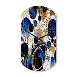 Abstract Pattern With Blue & Golden Textures XVIII - Asymmetric Metal Wall Clock