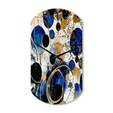 Abstract Pattern With Blue & Golden Textures XVIII - Asymmetric Metal Wall Clock