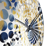 Abstract Pattern With Blue & Golden Textures XXIV - Abstract Metal Wall Clock
