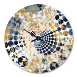 Abstract Pattern With Blue & Golden Textures XXIV - Abstract Metal Wall Clock