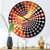 Orange Abstract Warm Fractal Design III - Abstract Metal Wall Clock