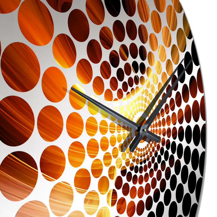 Orange Abstract Warm Fractal Design III - Abstract Metal Wall Clock
