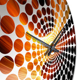 Orange Abstract Warm Fractal Design III - Abstract Metal Wall Clock