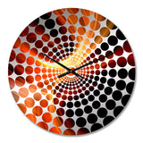 Orange Abstract Warm Fractal Design III - Abstract Metal Wall Clock