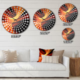 Orange Abstract Warm Fractal Design III - Abstract Metal Wall Clock