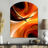 Orange Abstract Warm Fractal Design IV - Asymmetric Metal Wall Clock