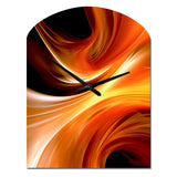Orange Abstract Warm Fractal Design IV - Asymmetric Metal Wall Clock