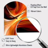 Orange Abstract Warm Fractal Design IV - Asymmetric Metal Wall Clock