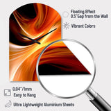 Orange Abstract Warm Fractal Design IV - Asymmetric Metal Wall Clock