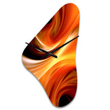 Orange Abstract Warm Fractal Design IV - Asymmetric Metal Wall Clock