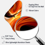 Orange Abstract Warm Fractal Design IV - Asymmetric Metal Wall Clock