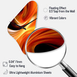 Orange Abstract Warm Fractal Design IV - Asymmetric Metal Wall Clock