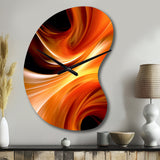 Orange Abstract Warm Fractal Design IV - Asymmetric Metal Wall Clock