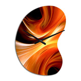 Orange Abstract Warm Fractal Design IV - Asymmetric Metal Wall Clock
