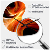 Orange Abstract Warm Fractal Design IV - Asymmetric Metal Wall Clock