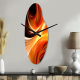 Orange Abstract Warm Fractal Design IV - Asymmetric Metal Wall Clock