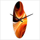 Orange Abstract Warm Fractal Design IV - Asymmetric Metal Wall Clock