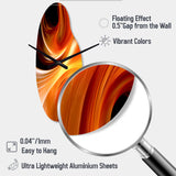 Orange Abstract Warm Fractal Design IV - Asymmetric Metal Wall Clock