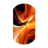 Orange Abstract Warm Fractal Design IV - Asymmetric Metal Wall Clock