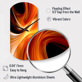 Orange Abstract Warm Fractal Design IV - Asymmetric Metal Wall Clock