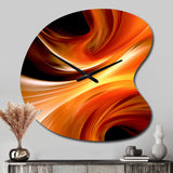 Orange Abstract Warm Fractal Design IV - Asymmetric Metal Wall Clock