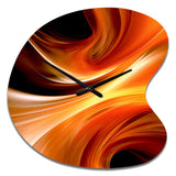 Orange Abstract Warm Fractal Design IV - Asymmetric Metal Wall Clock