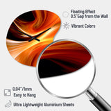 Orange Abstract Warm Fractal Design IV - Asymmetric Metal Wall Clock