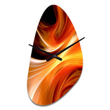 Orange Abstract Warm Fractal Design IV - Asymmetric Metal Wall Clock