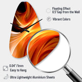 Orange Abstract Warm Fractal Design IV - Asymmetric Metal Wall Clock