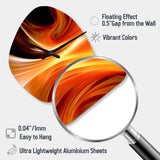 Orange Abstract Warm Fractal Design IV - Asymmetric Metal Wall Clock