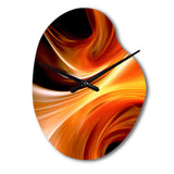 Orange Abstract Warm Fractal Design IV - Asymmetric Metal Wall Clock