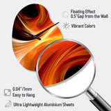 Orange Abstract Warm Fractal Design IV - Asymmetric Metal Wall Clock
