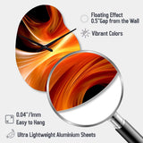 Orange Abstract Warm Fractal Design IV - Asymmetric Metal Wall Clock