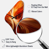 Orange Abstract Warm Fractal Design VI - Asymmetric Metal Wall Clock