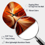 Orange Abstract Warm Fractal Design VI - Asymmetric Metal Wall Clock
