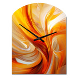 Orange Abstract Warm Fractal Design VII - Asymmetric Metal Wall Clock