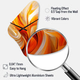 Orange Abstract Warm Fractal Design VII - Asymmetric Metal Wall Clock